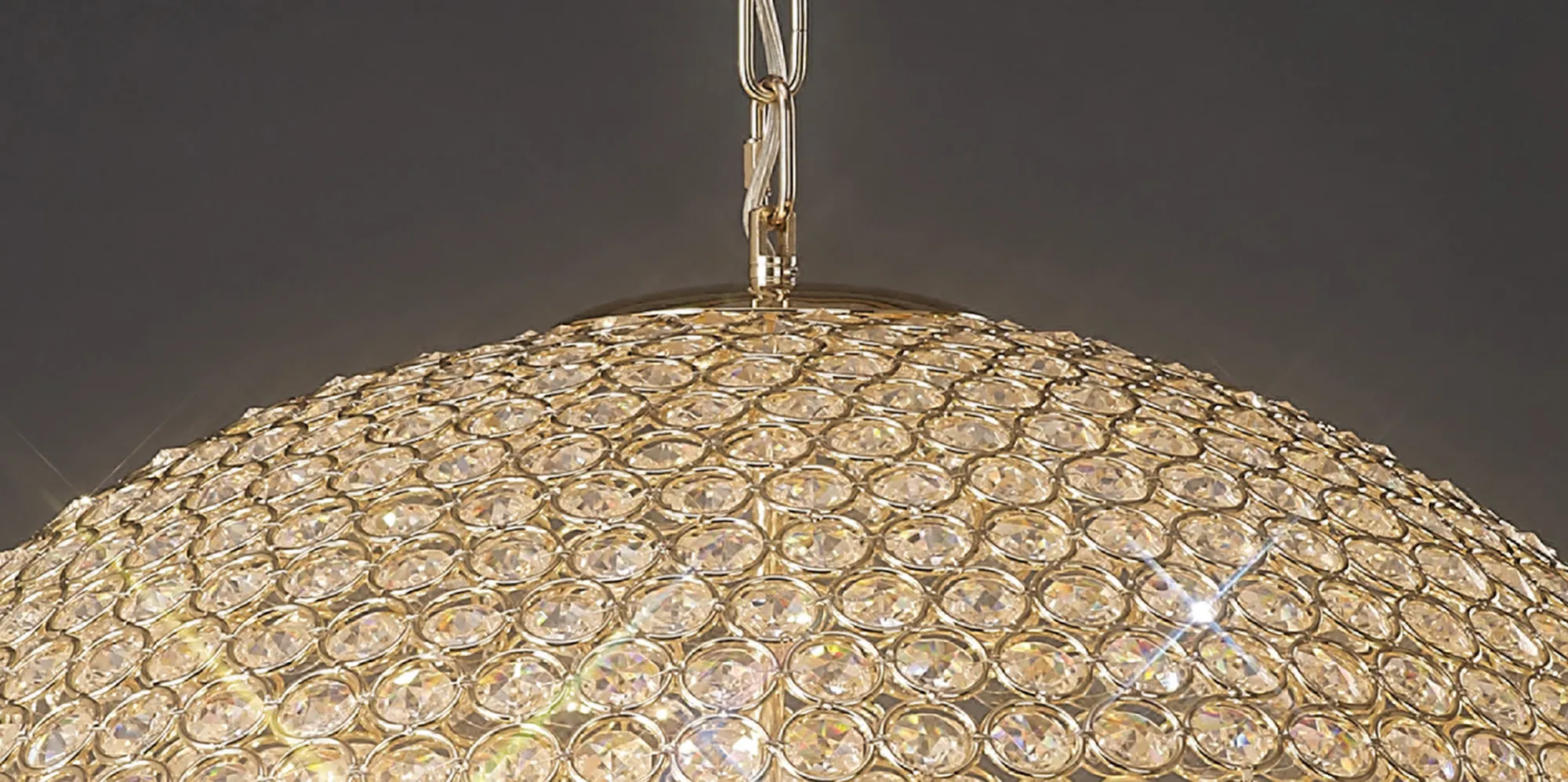 Ava Crystal Pendant 12 Light (25.5kg) French Gold IL30750  Diyas Ava French Gold
